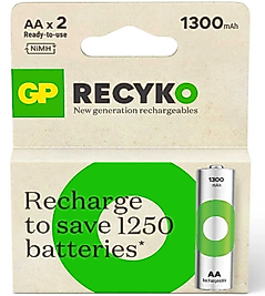 GP Recyko 1300 mAh 2'li Şarjlı AA Kalem Pil