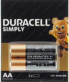 Duracell Simply AA 1.5V Alkalin 2'li Paket Pil