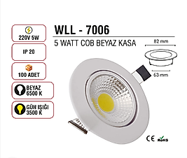 WLL – 7006 5W COB LED Sıva Altı Spot