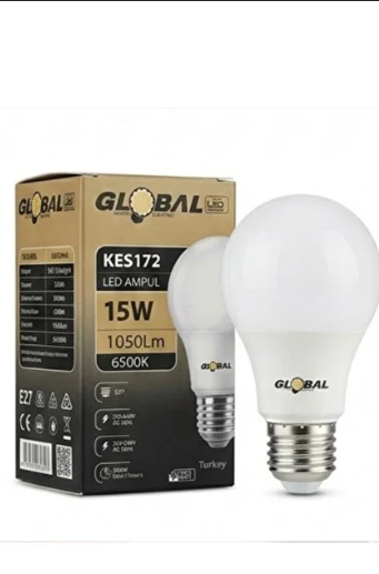 Global 15 Watt Led Ampul (Beyaz) 6500K